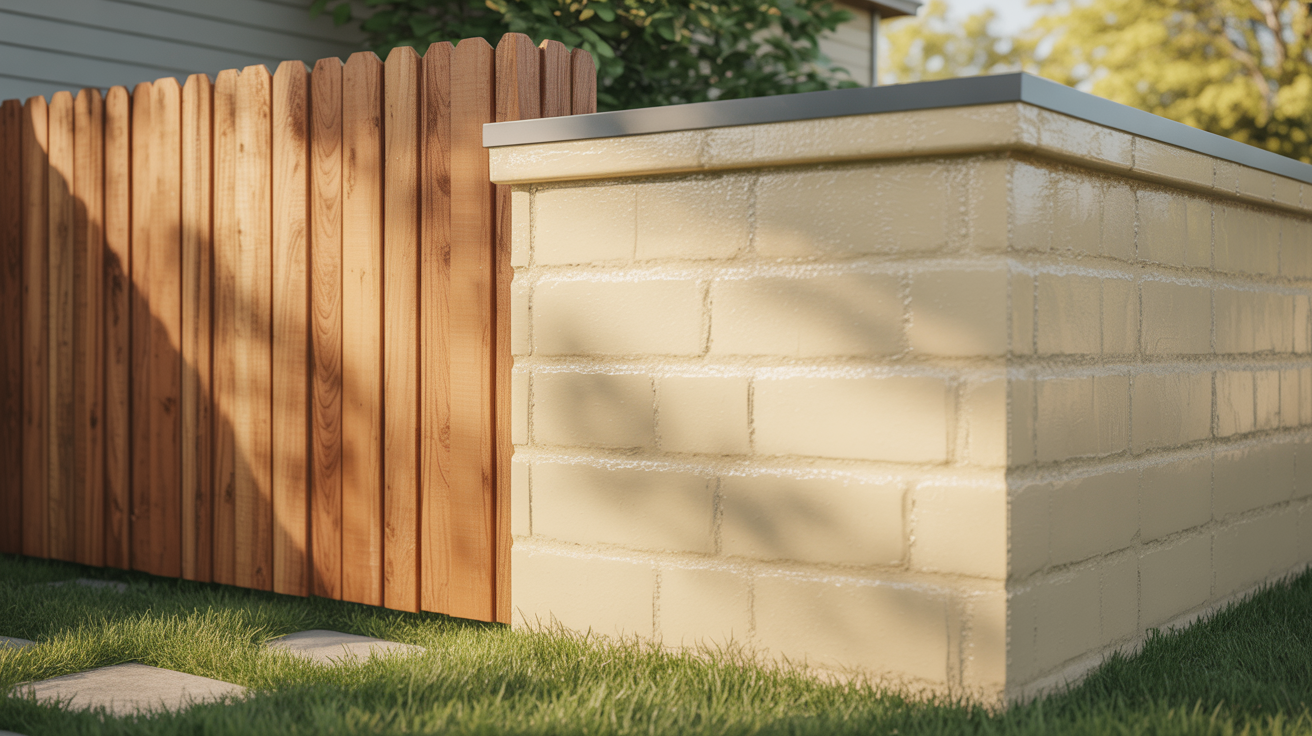  Wood and masonry surfaces protected with enamel paint outdoors.