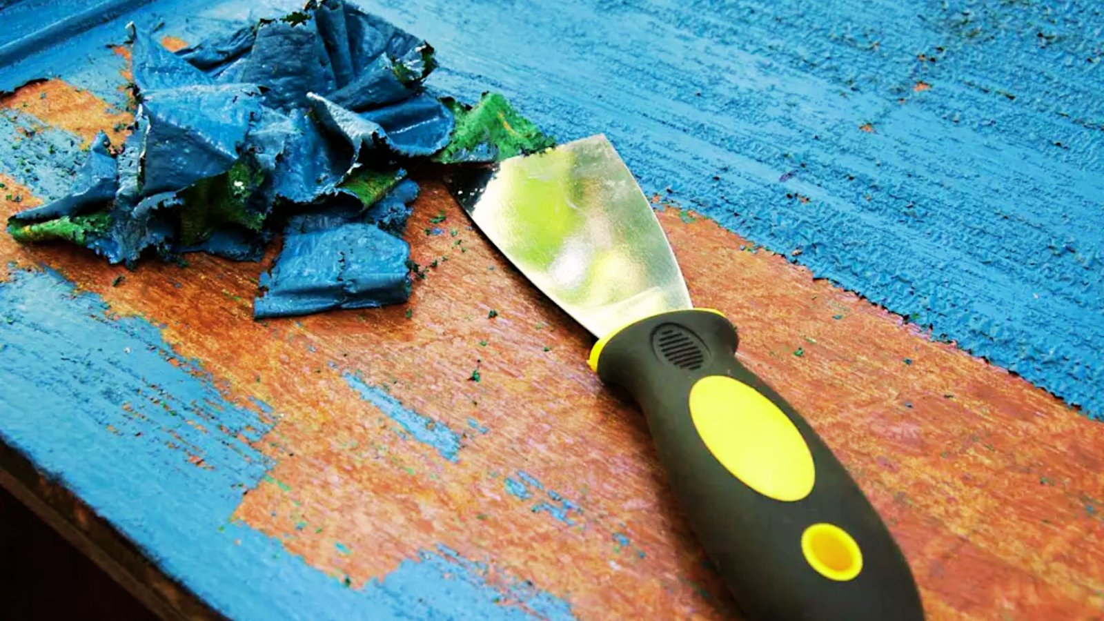 Image showing removal of chalk paint from wood.