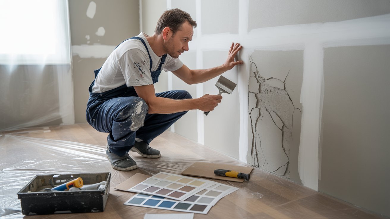 Choosing paint texture based on wall condition.