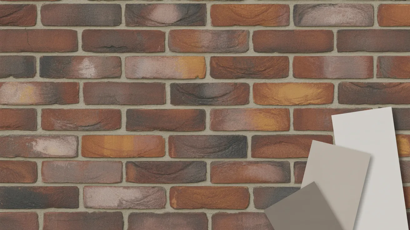 brown brick surface in natural light showing undertone variations and how paint colors interact with exterior brick tones.