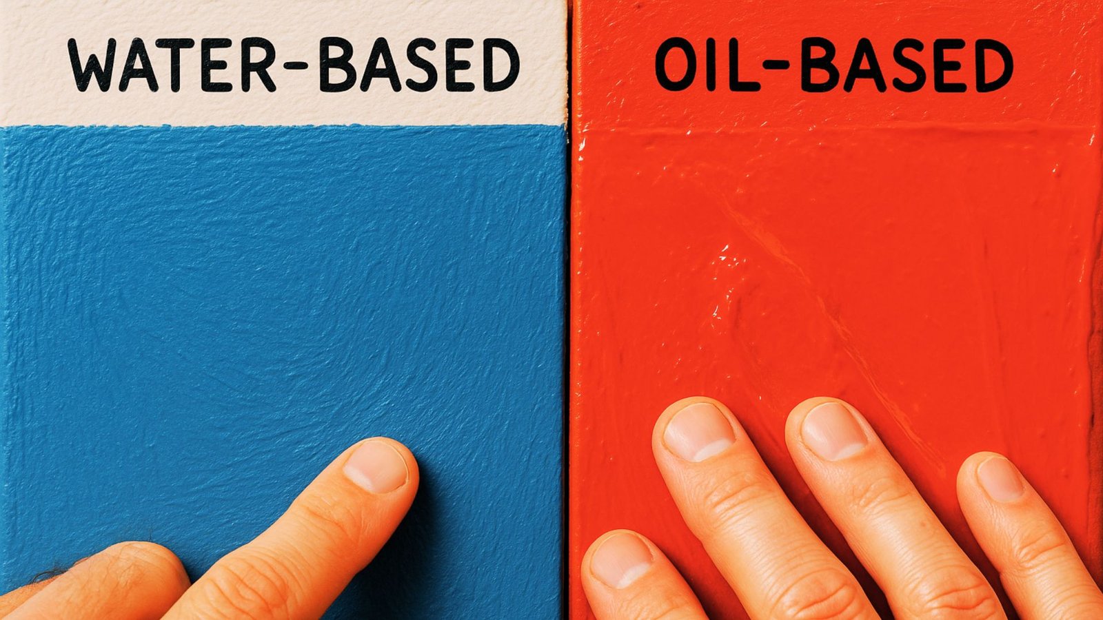 Comparison of water-based and oil-based enamel paint.