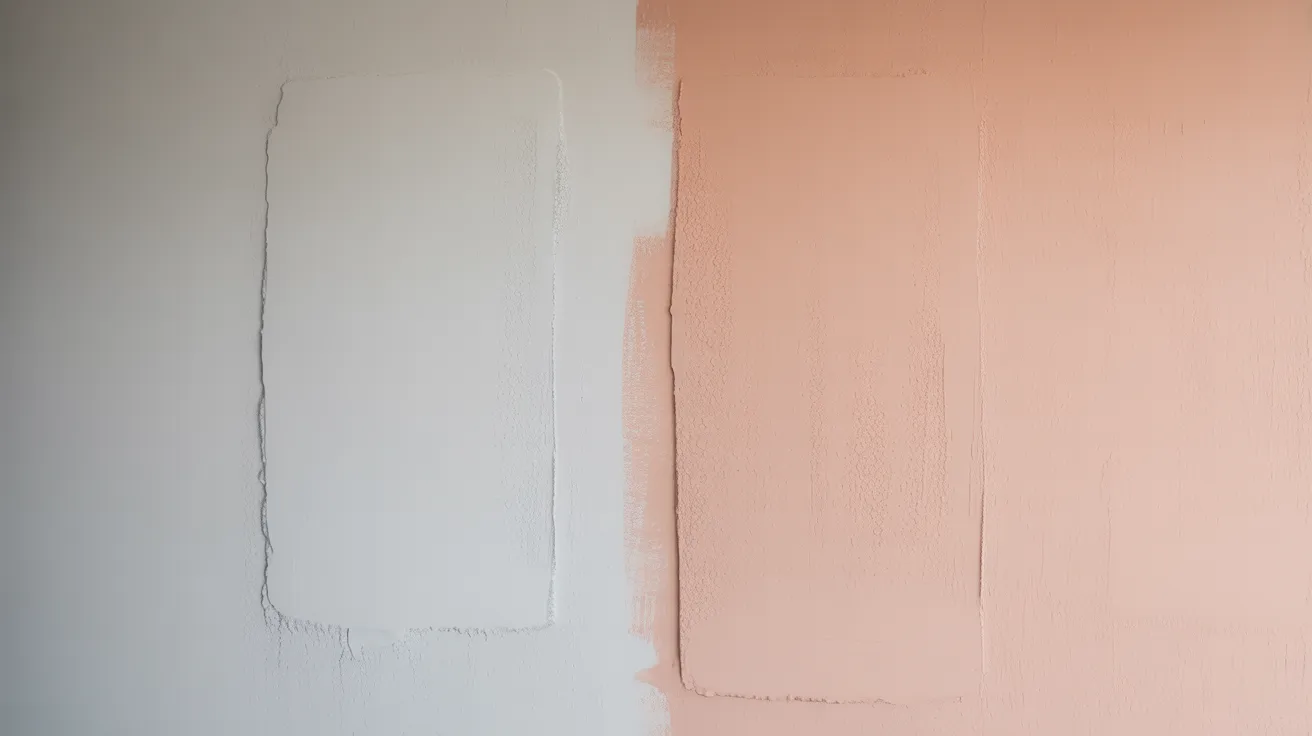 Side by side wall panels comparing flat paint and eggshell paint finishes