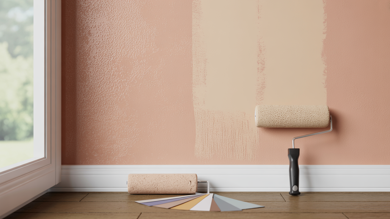 Side-by-side comparison showing the visual difference between flat and eggshell paint finishes.