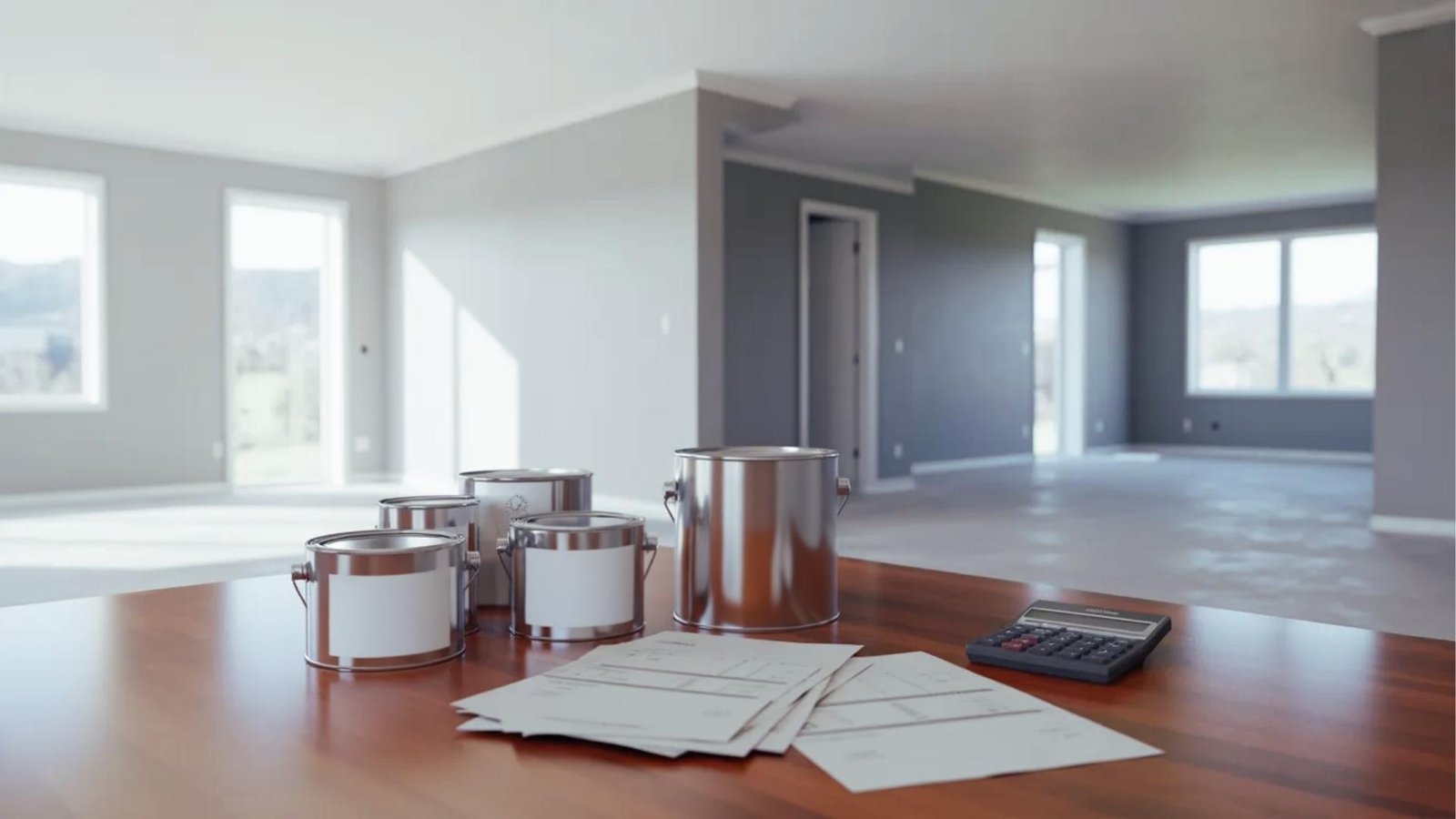 Interior house painting overview showing fresh walls and tools representing average painting cost estimate.