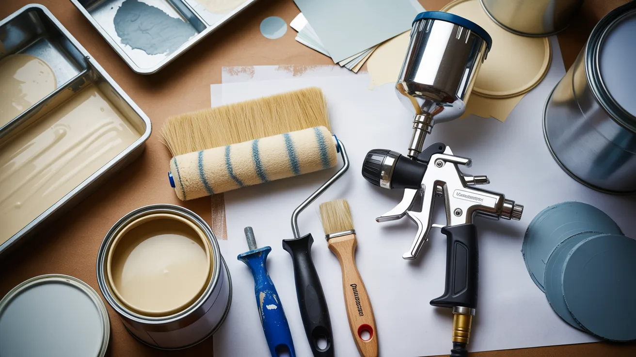Different paint application tools used for painting projects.