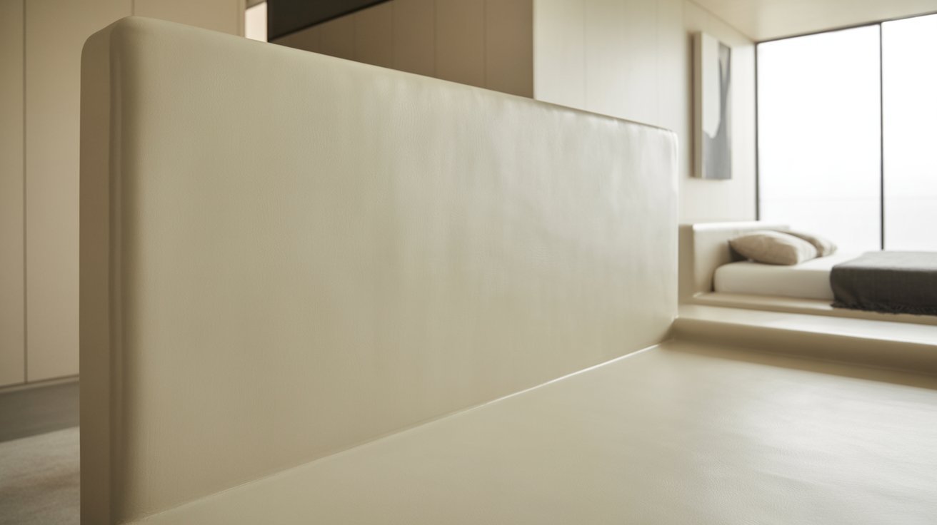 Smooth wall texture finish in a modern room.