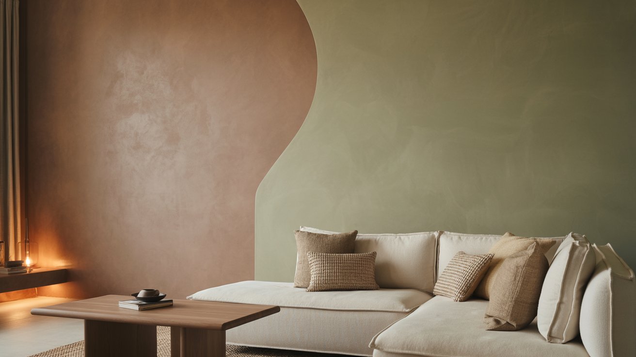 Matte paint finish on a living room wall.