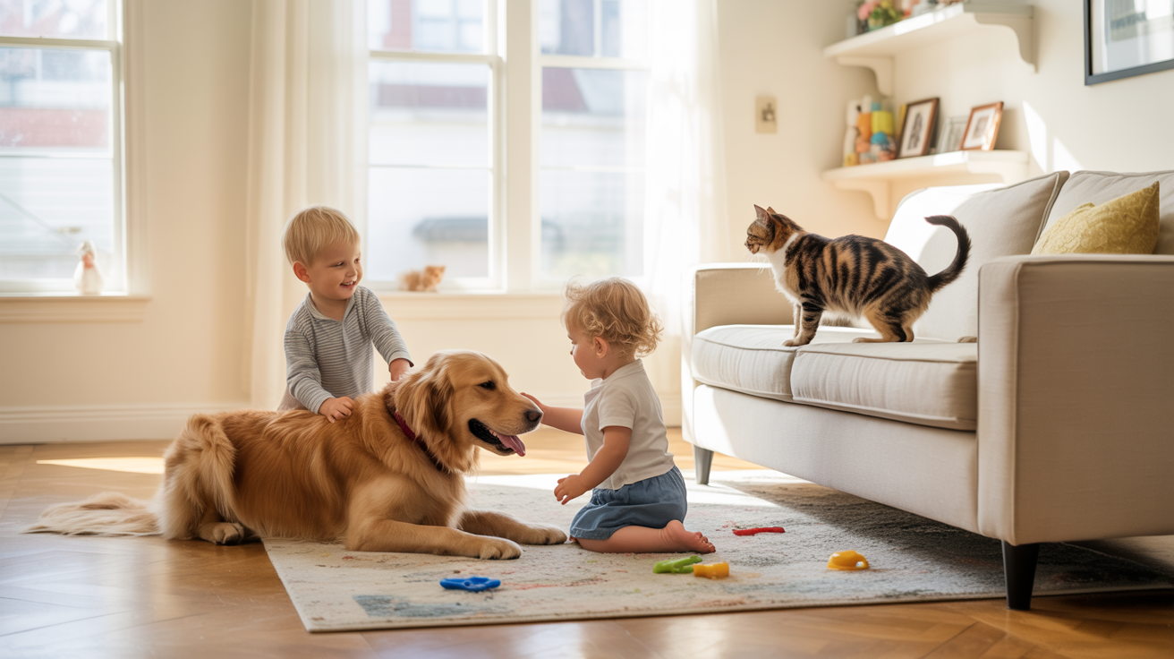Eggshell painted walls in a busy home with children and pets