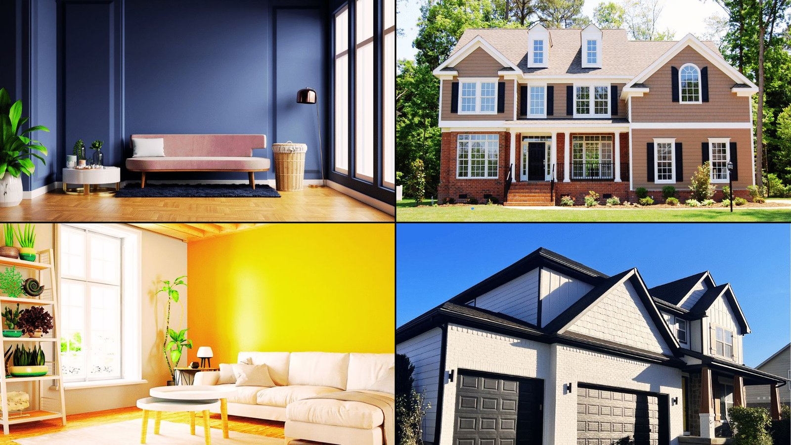 picture shows flat and satin exterior and interior paint.