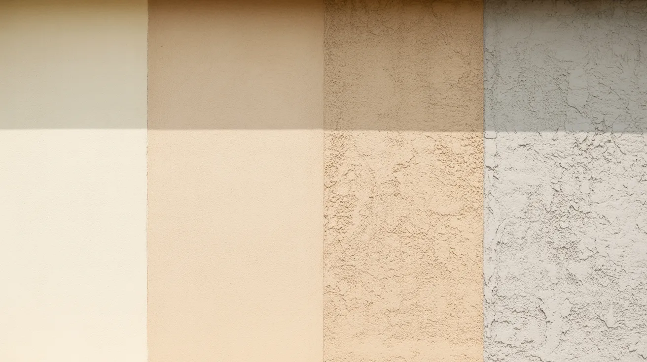Stucco wall showing paint aging stages indicating repainting cycle over time