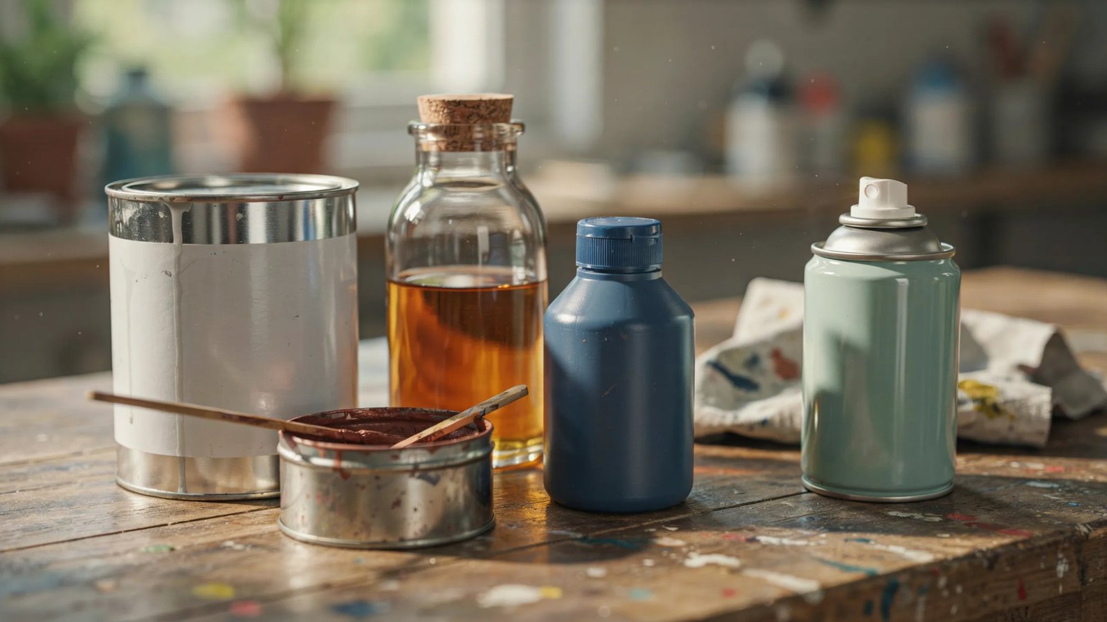 of oil-based and water-based paint showing flammability differences.